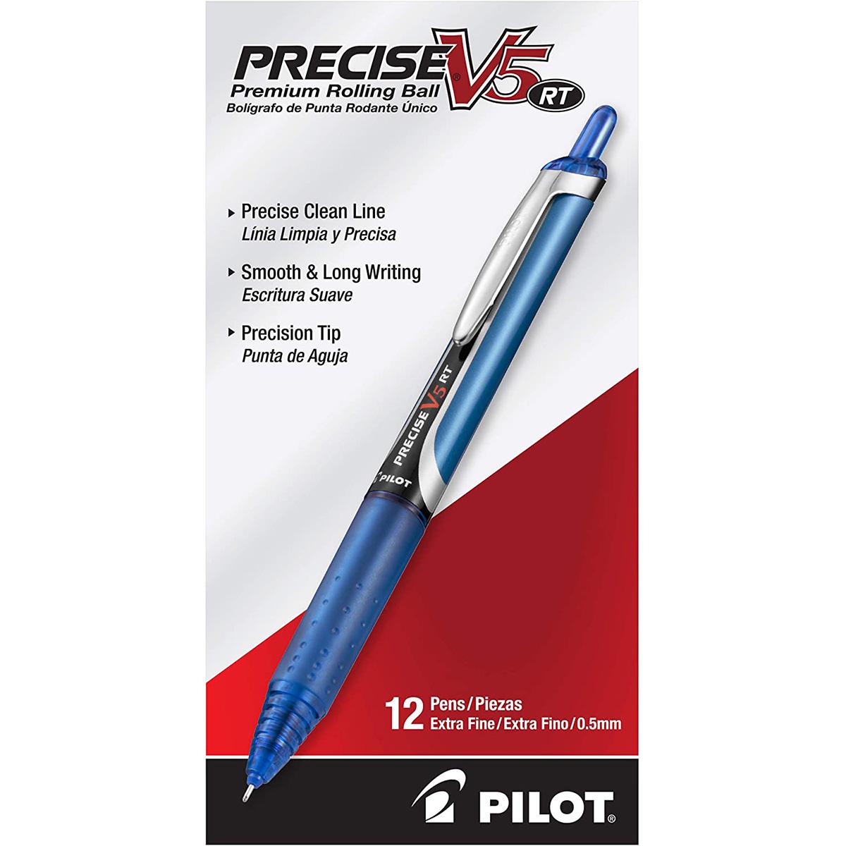 12 Pilot Precise V5 RT Refillable Ink Rolling Ball Pens for $11.17 Shipped