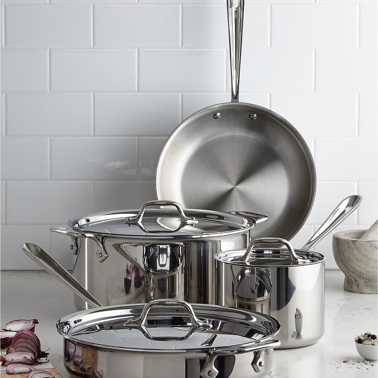 All-Clad Stainless Steel 7-Piece Cookware Set for $299.99 Shipped