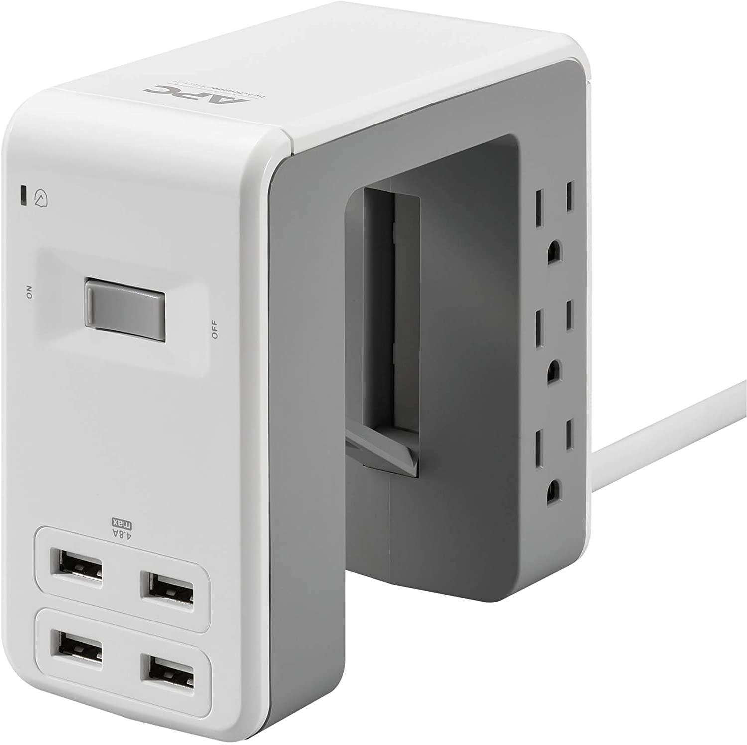 APC Desk Mount U-Shaped 6-Outlet & 4 USB Surge Protector for $16.99