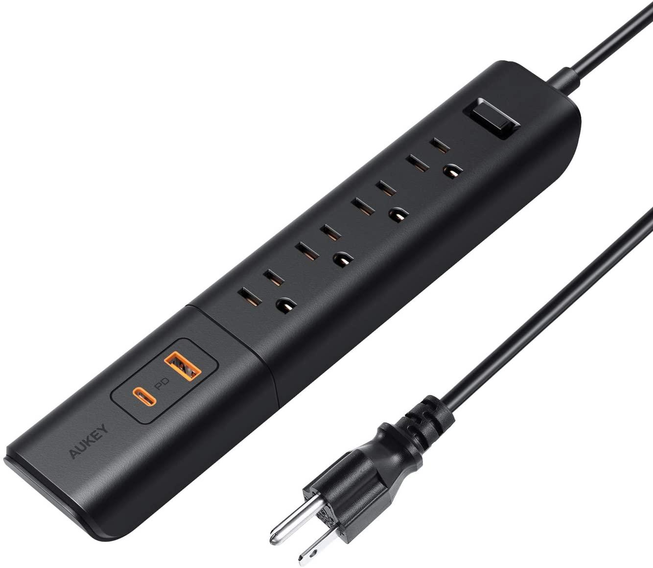Aukey 4-Outlet Power Strip with USB-C for $15.59