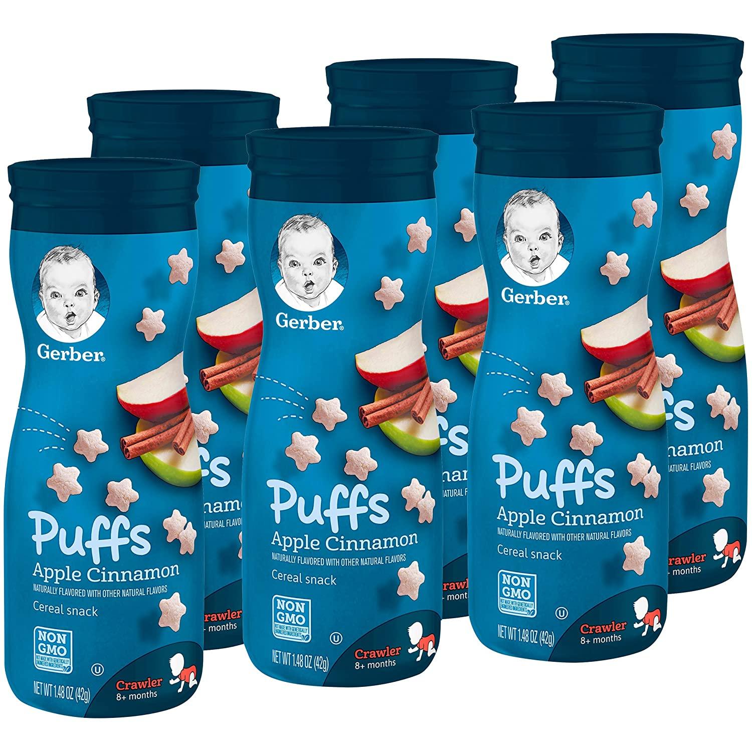 6 Gerber Puffs Apple Cinnamon Cereal Snack for $8.61 Shipped