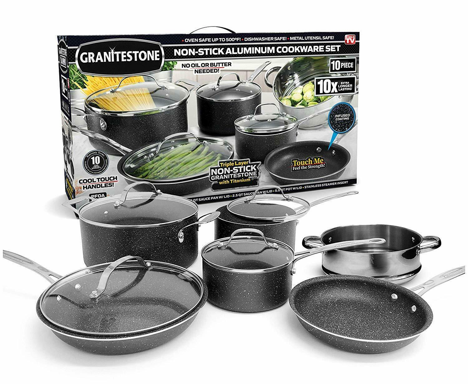 10-Piece Granite Stone Nonstick Pots & Pans Set for $79.99 Shipped