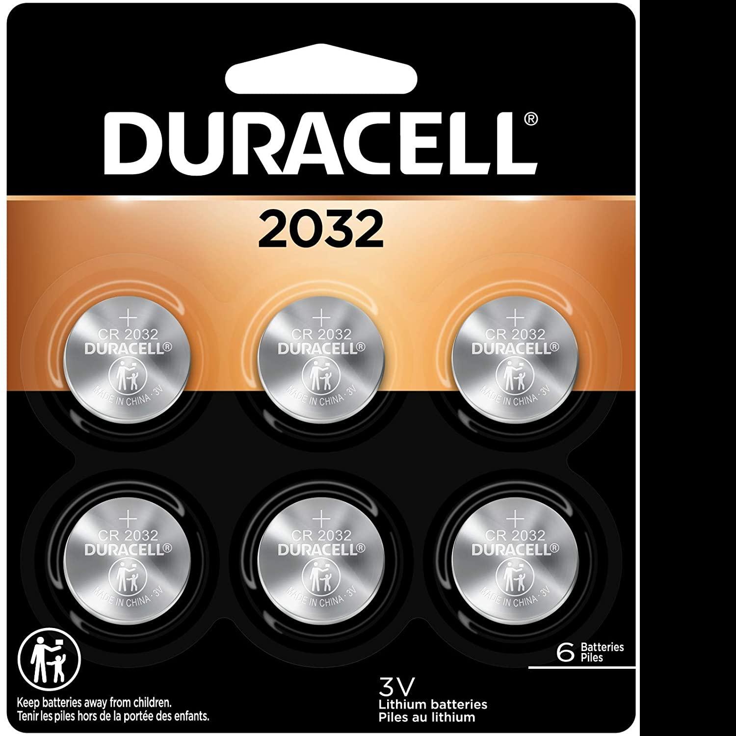 6 Duracell CR2032 3V Lithium Coin Batteries for $3.80