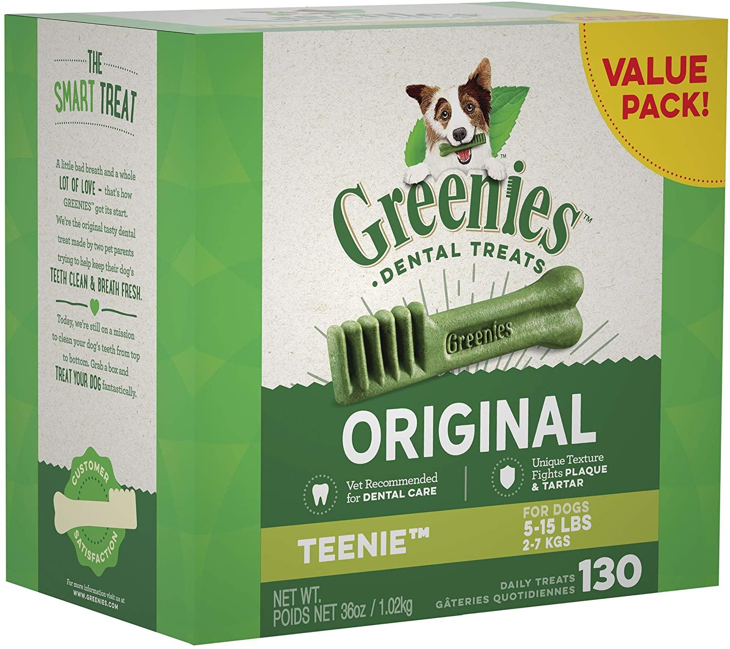 130 Greenies Teenie Dental Dog Treats for $15.65 Shipped