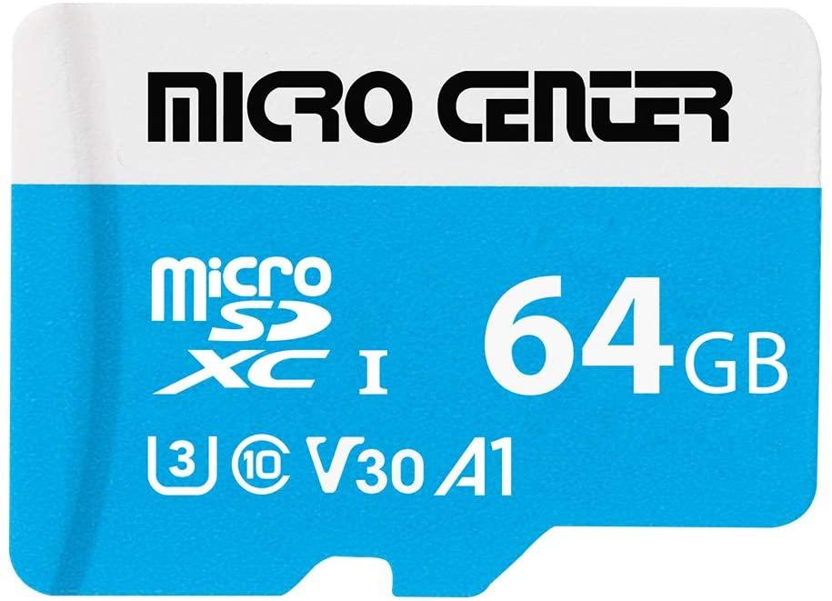 Micro Center 64GB C10 U3 V30 microSDXC Memory Card for $9.99