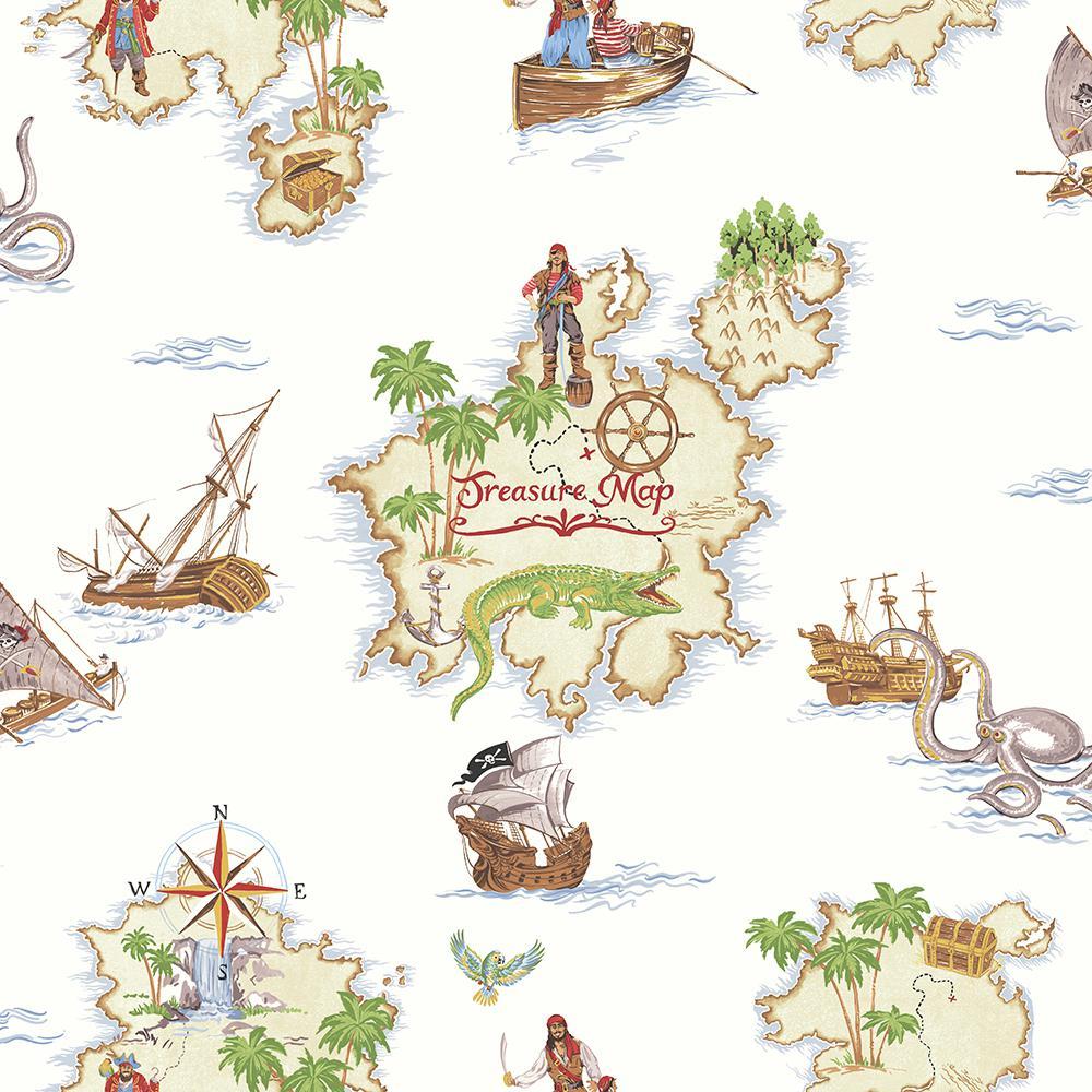 Pirates Ahoy Multi Wallcovering Wallpaper for $5.99