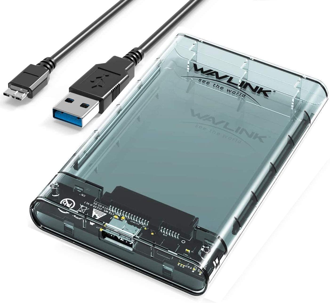 Wavlink USB to SATA External Hard Drive Enclosure for $6.29