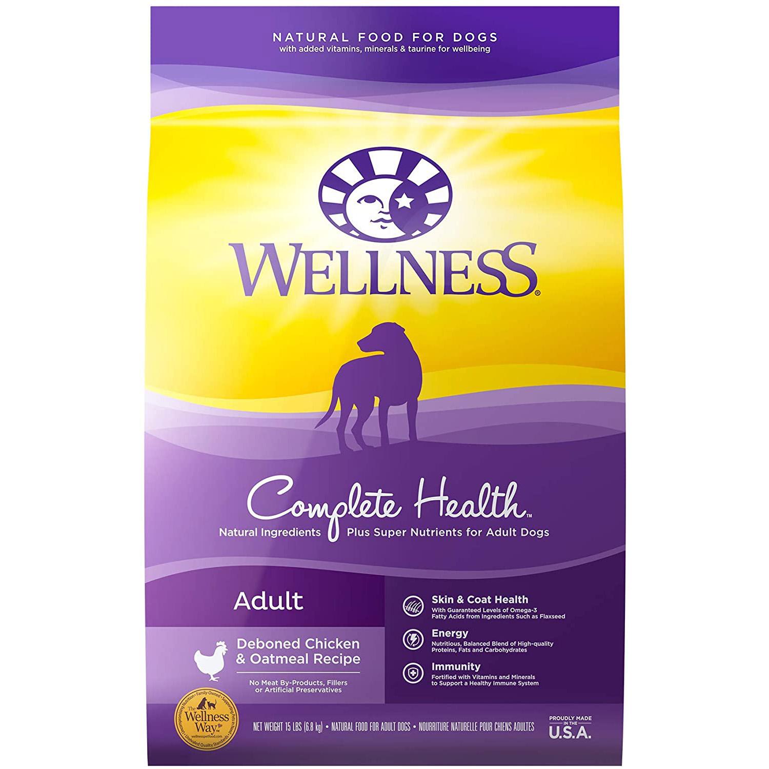 30lbs Wellness Complete Health Natural Dry Dog Food for $32.62 Shipped
