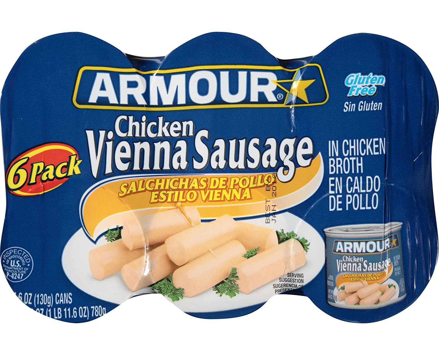 6-Pack Armour Chicken Vienna Sausage for $2.28 Shipped