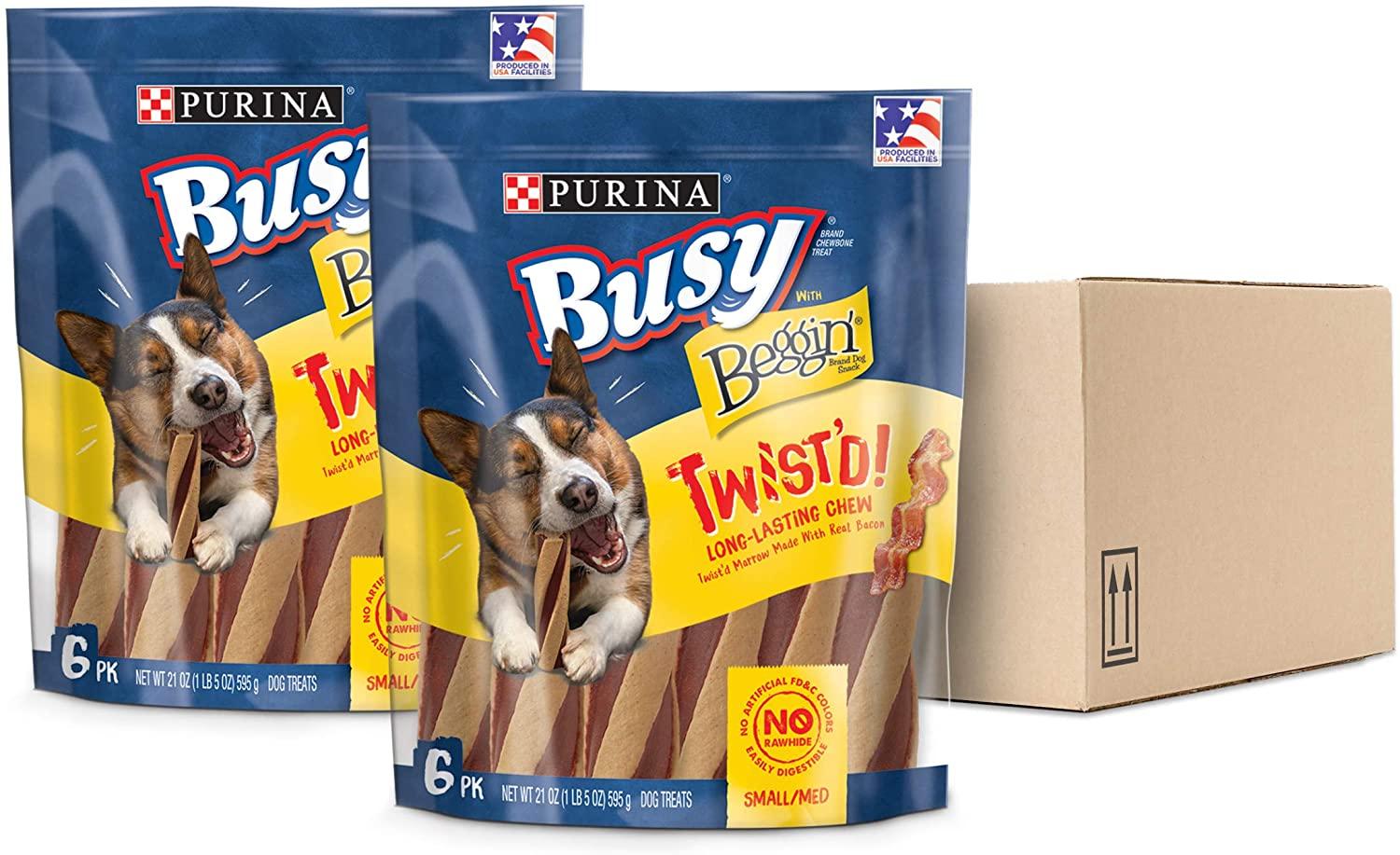 12  Purina Busy with Beggin Twistd Real Bacon Dog Treats for $7.97 Shipped