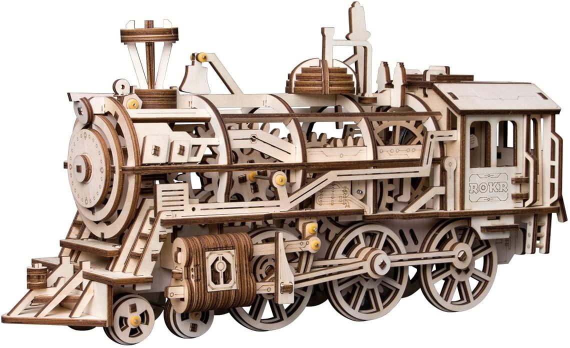 Robotime 3D Assembly Wooden Puzzle Laser-Cut Locomotive Kit for $26.49 Shipped