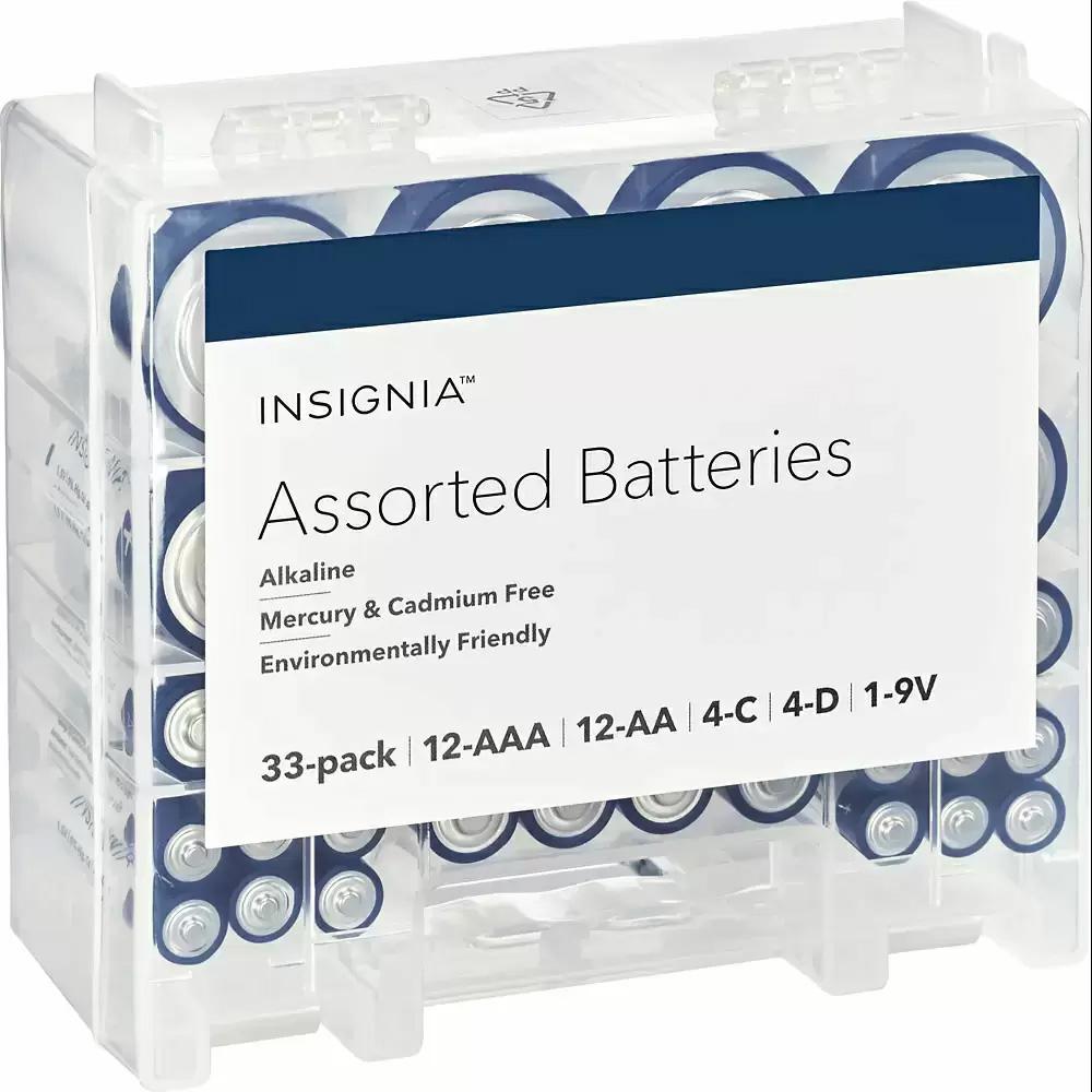 Insignia 33 Assorted Batteries with Storage Box for $10.79