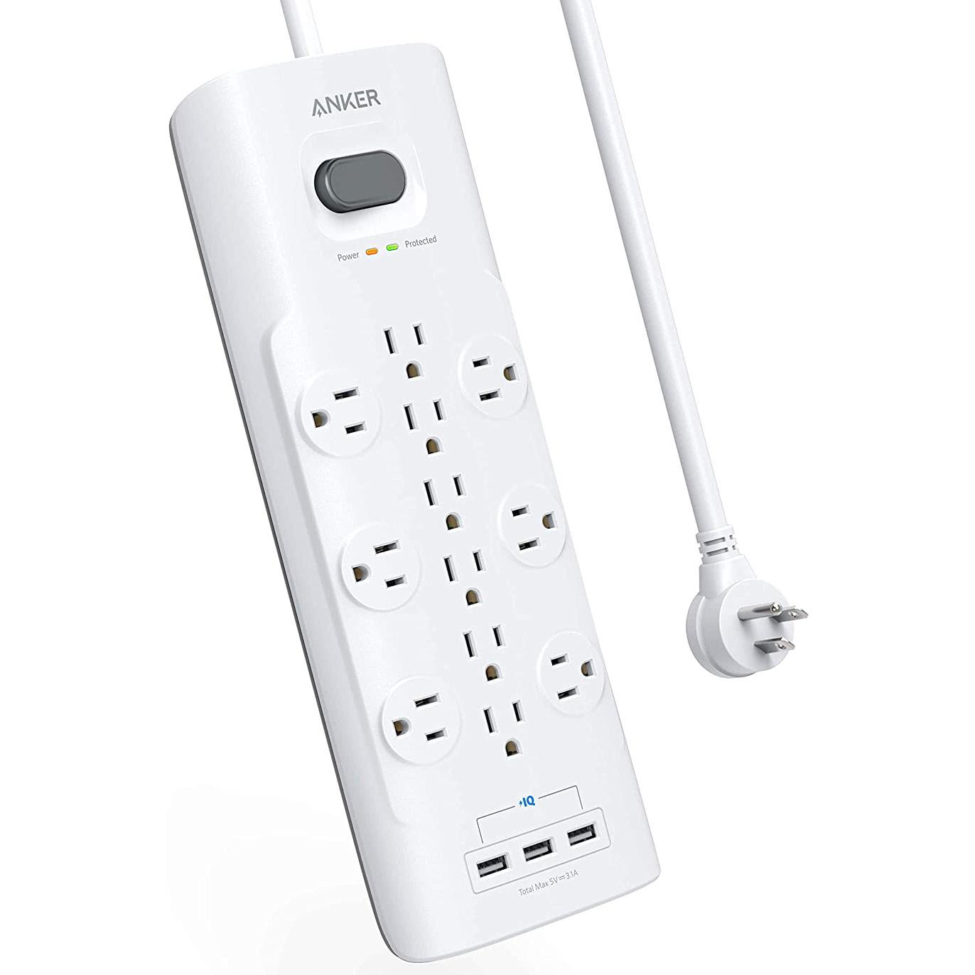 Anker 12 Outlets and 3 USB Ports Surge Protector for $24.64