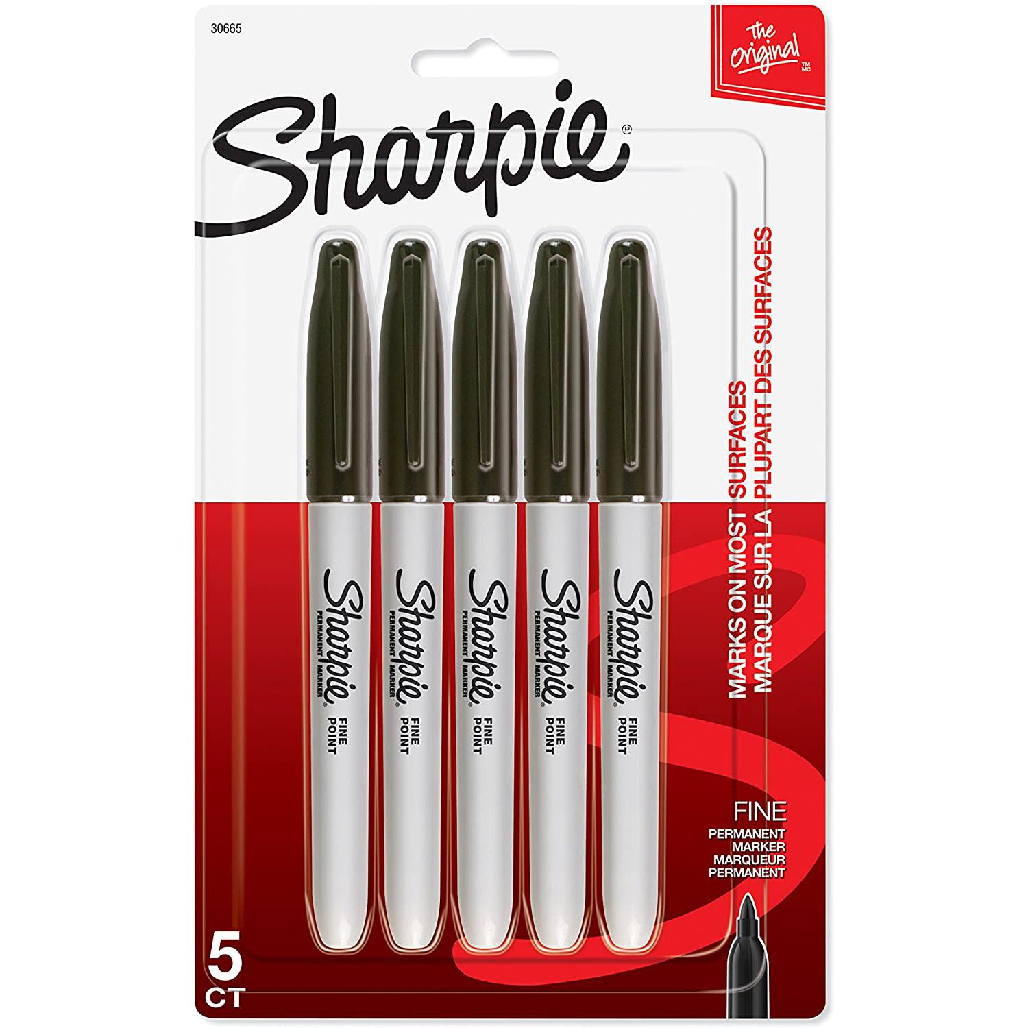 5 Sharpie Fine Point Permanent Markers for $2.99