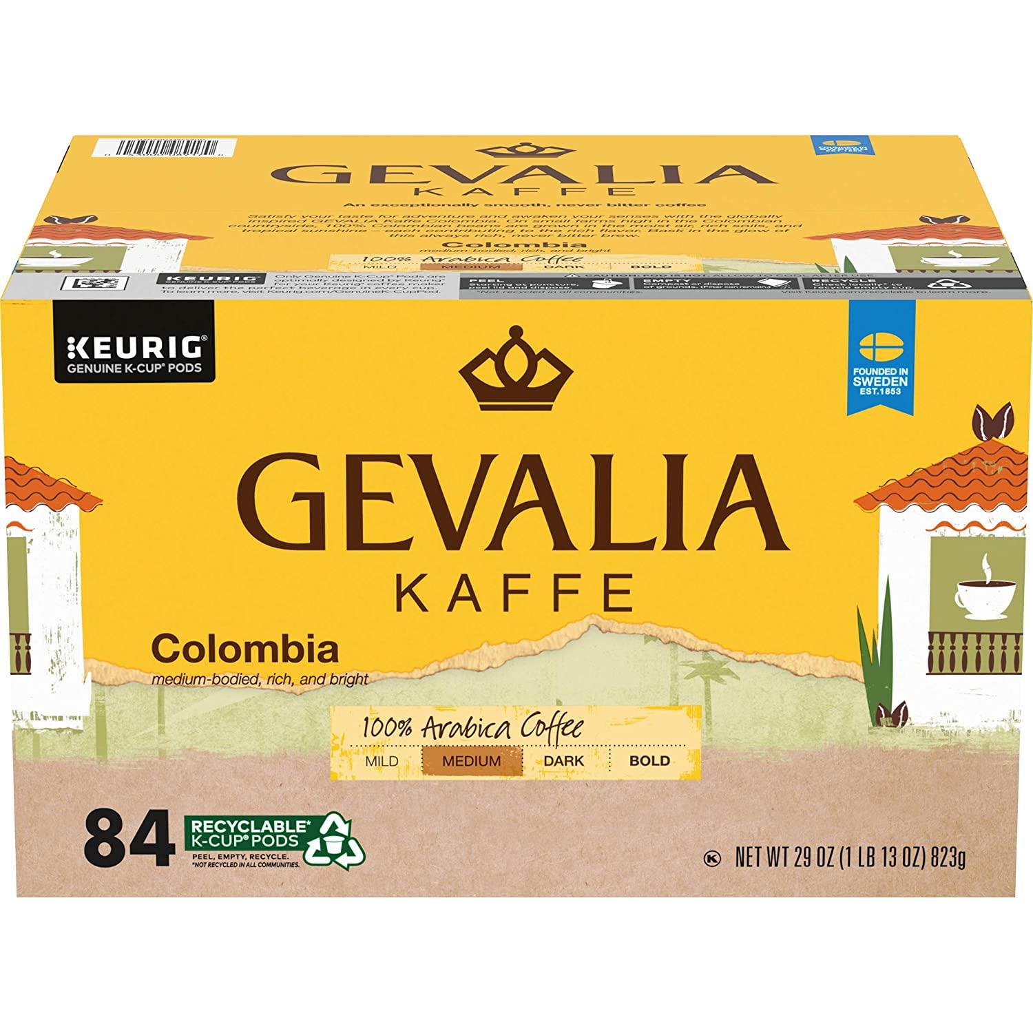 84 Gevalia Colombia Coffee K-Cup Pods for $27.91 Shipped