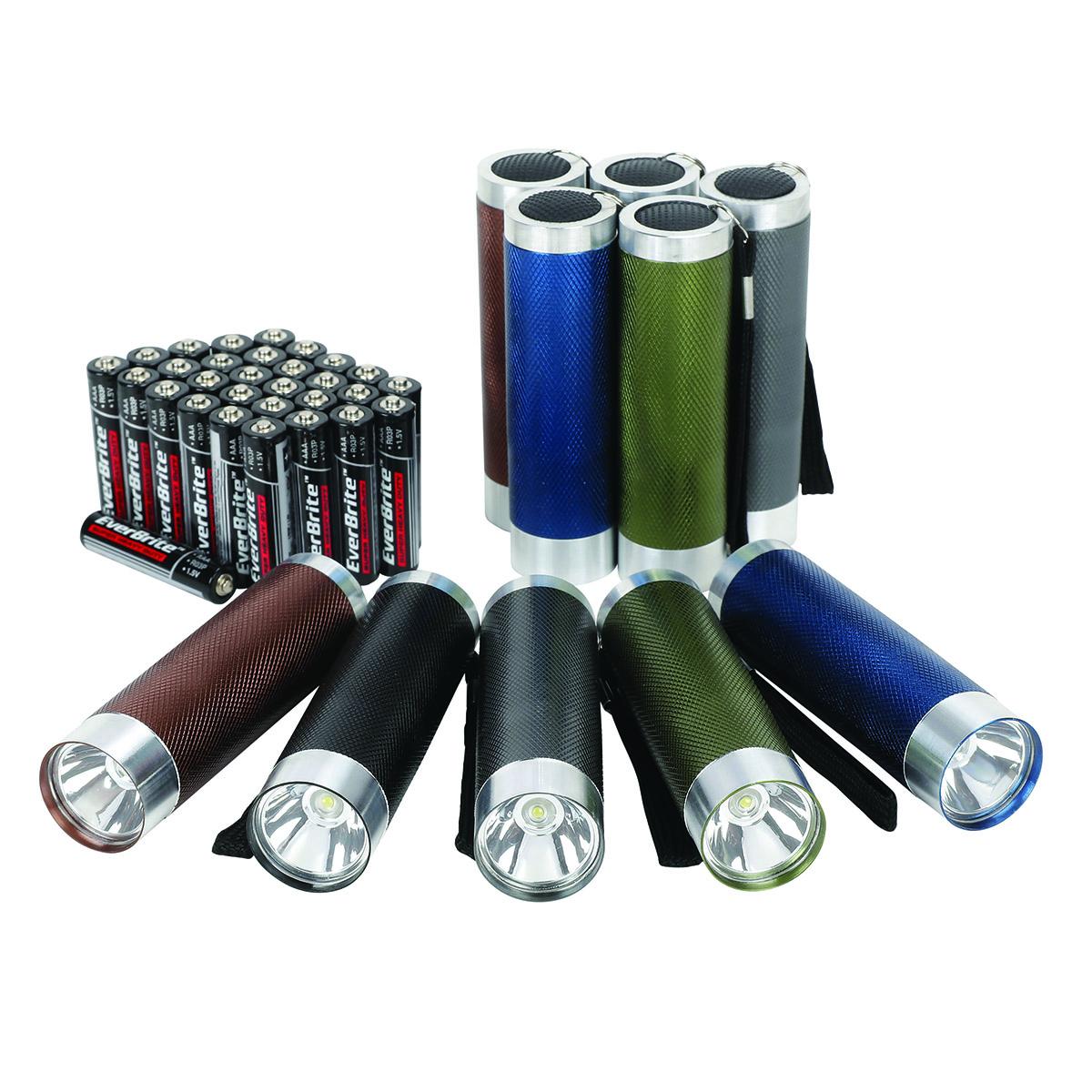10 Ozark Trail Aluminum LED Flashlight Set with 30 AAA