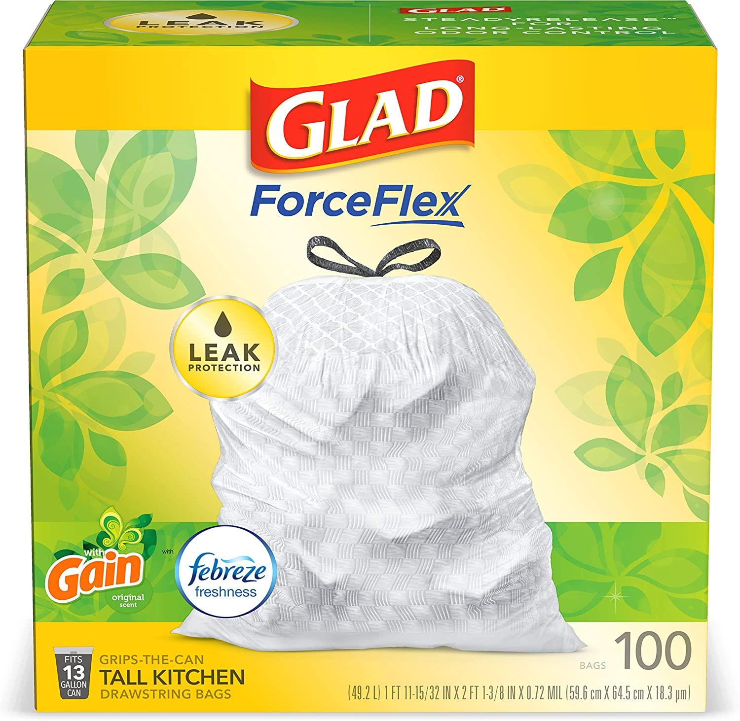 300 Glad ForceFlex Tall Kitchen Drawstring Trash Bags for $35.57 Shipped