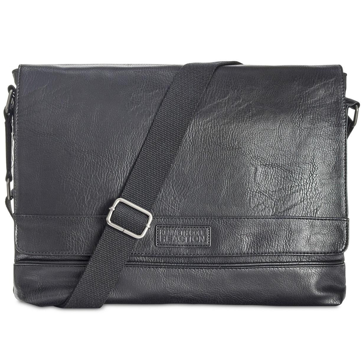 Kenneth Cole Reaction Mens Pebbled Messenger Bag Deals