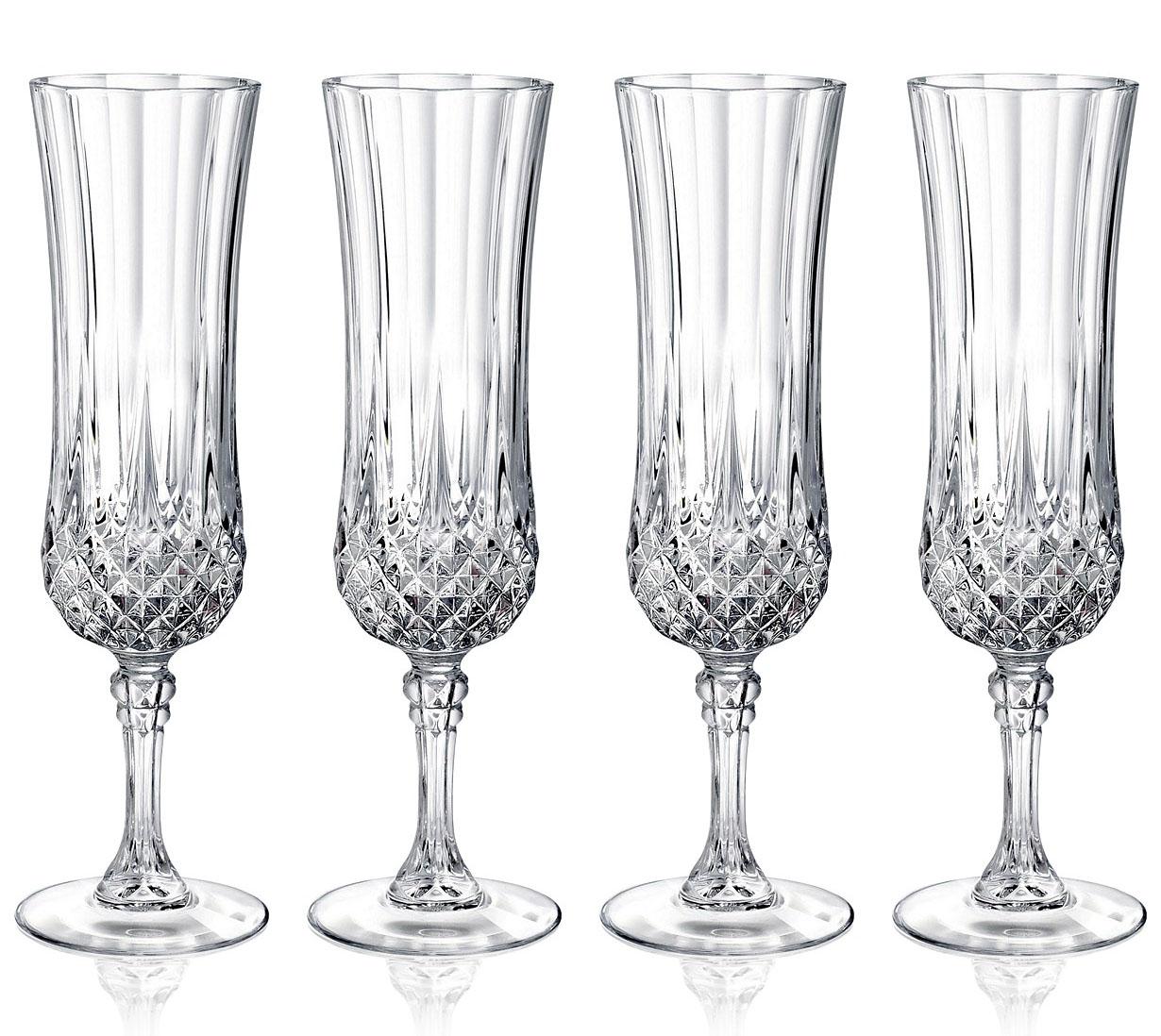 Longchamp Cristal D\'Arques Set of 4 Flutes for $9.99