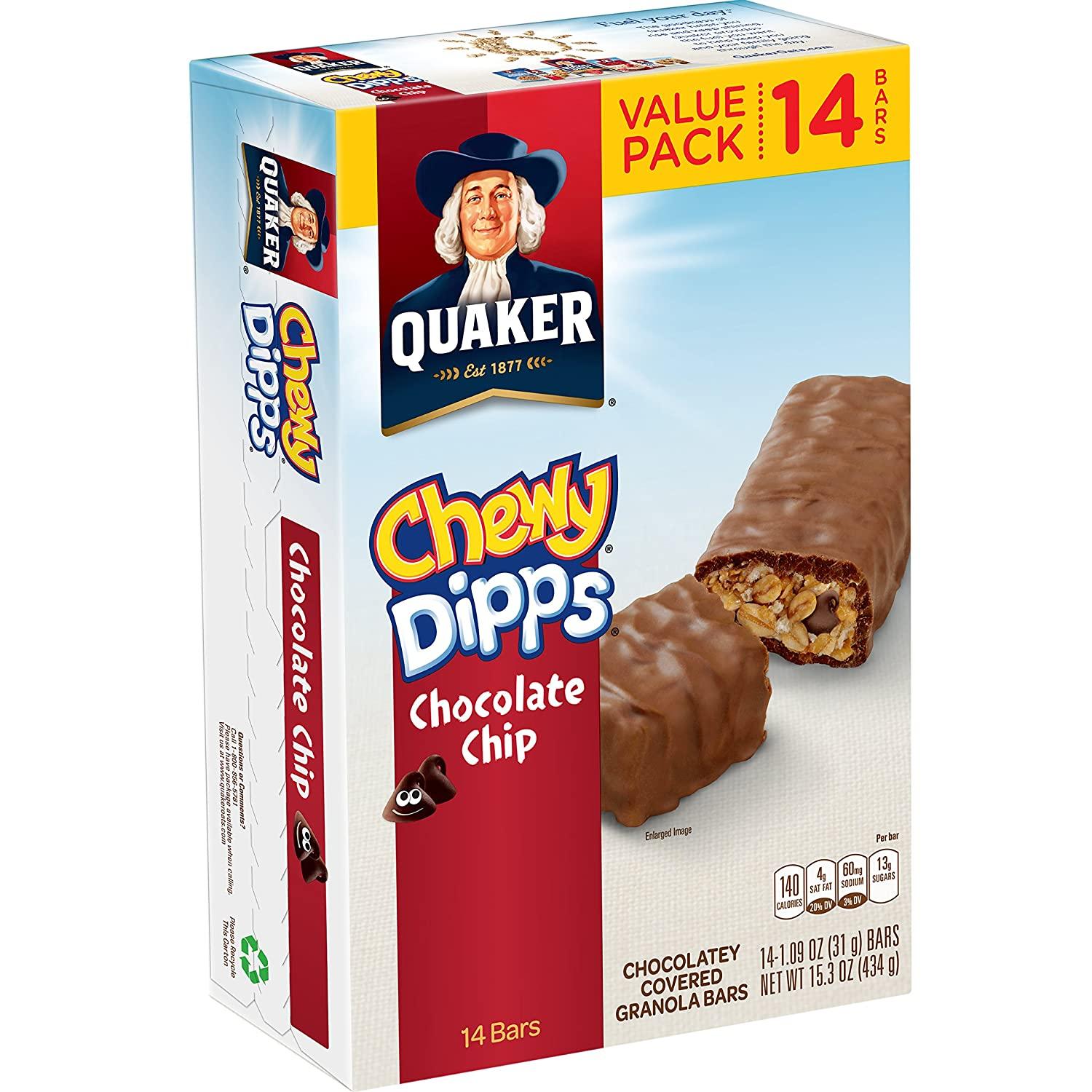 14 Quaker Chewy Dipps Chocolate Chip Granola Bars for $3.25 Shipped