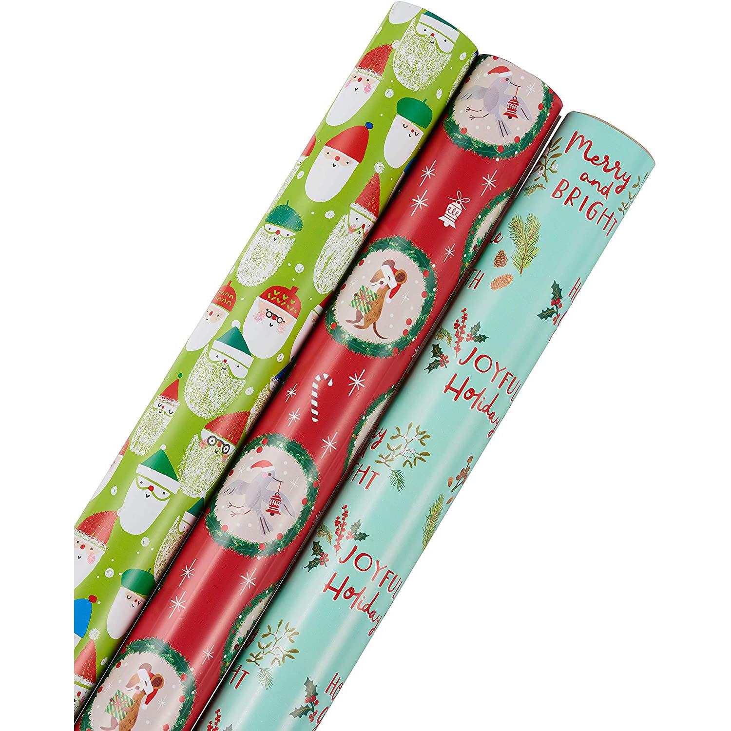 3-Rolls of 30in Papyrus Christmas Wrapping Paper for $8.66