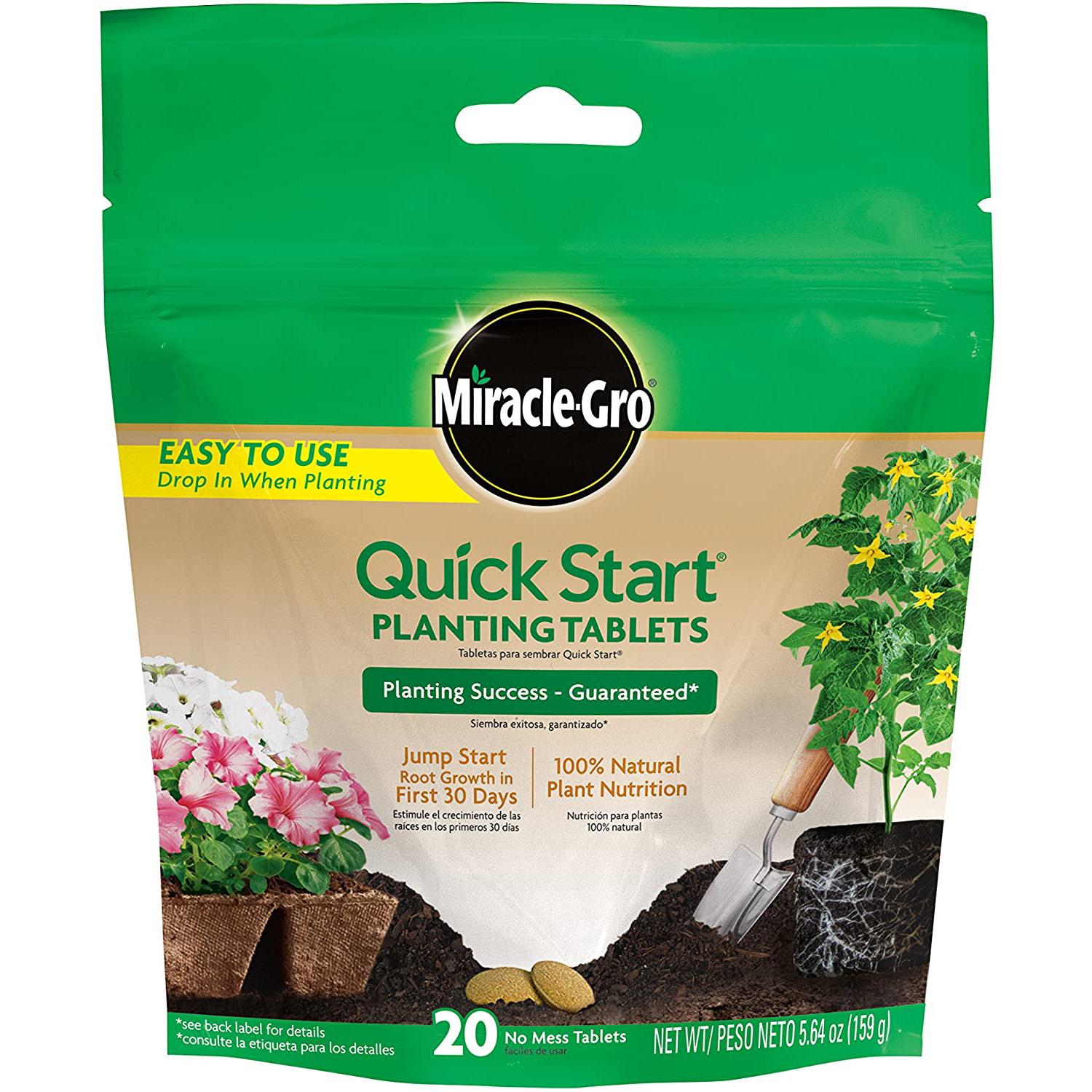 20-Count Miracle-Gro Quick Start Planting Tablets for $3.80