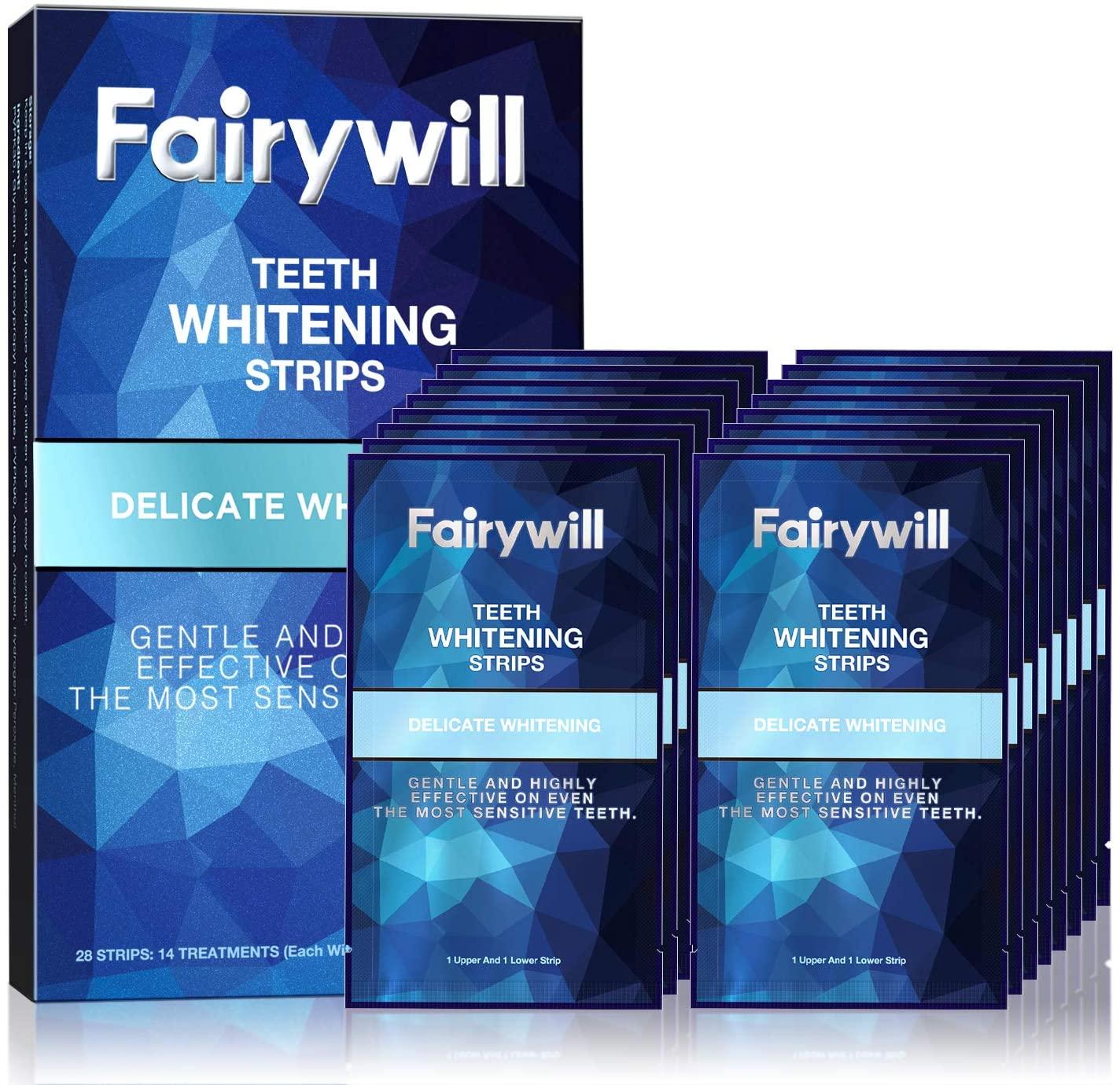 28 Fairywill Teeth Whitening Strips for Sensitive Teeth for $7.99