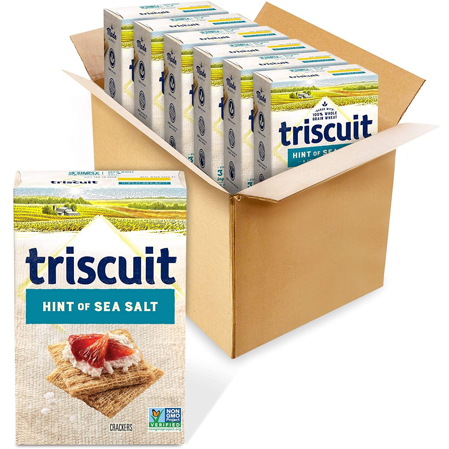 6 Triscuit Hint of Sea Salt Whole Grain Wheat Crackers for $10.72 Shipped