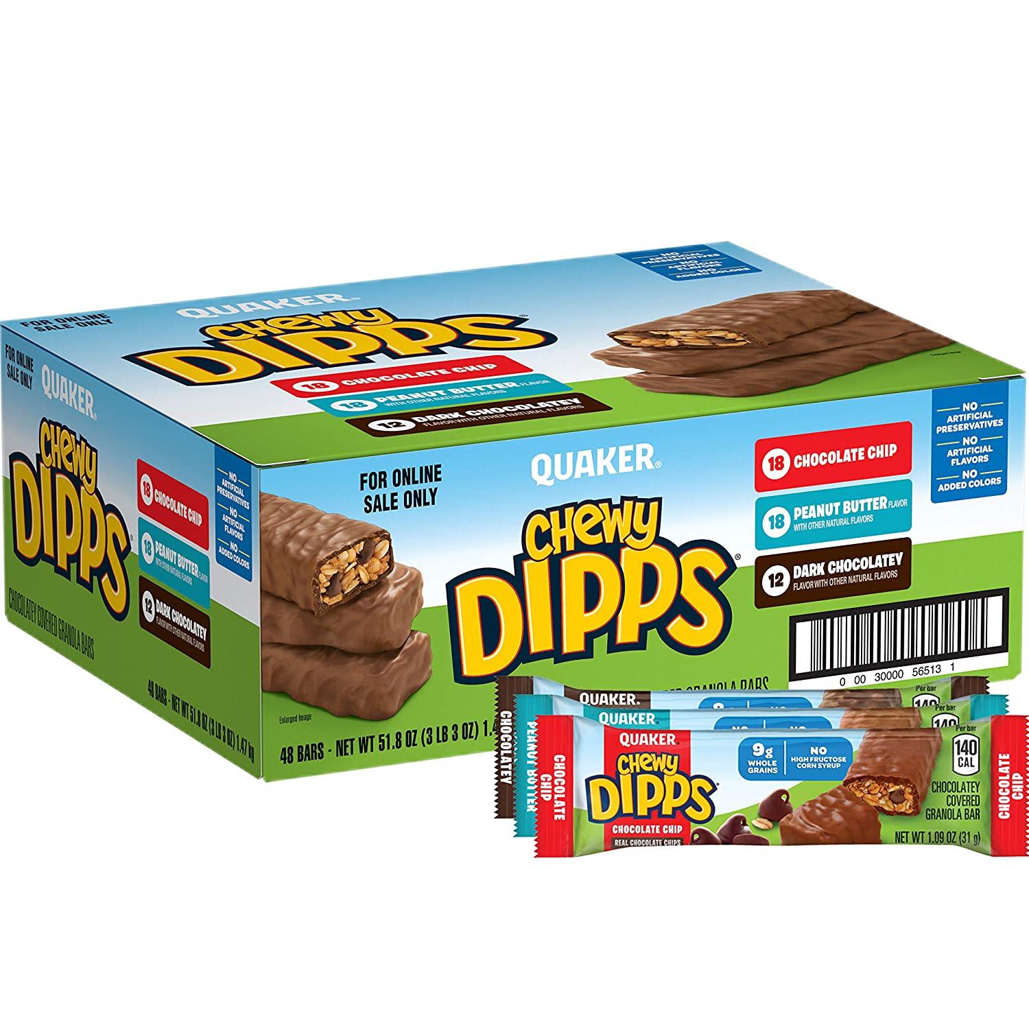 48 Quaker Chewy Dipps Chocolate Covered Granola Bars for $9.09 Shipped