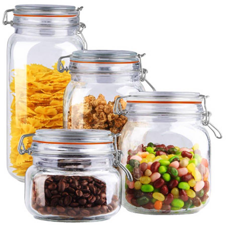 4-Piece Home Basics Glass Canister Set for $11.64