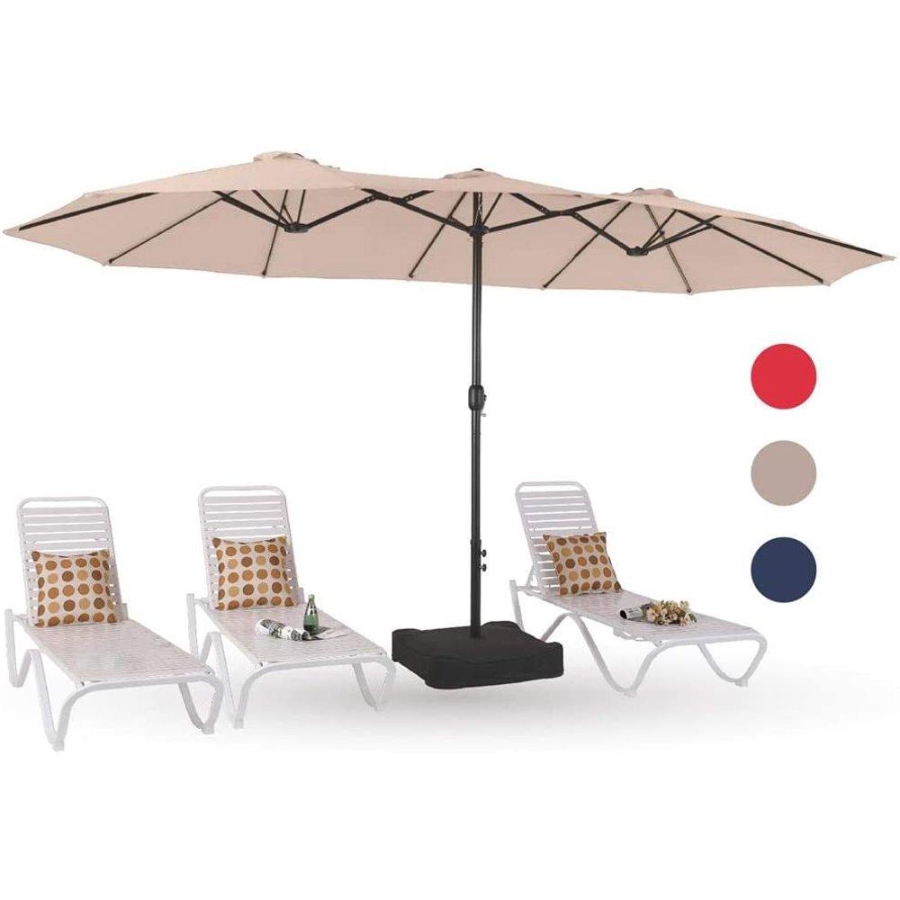 15ft MF Studio Outdoor Patio Table Umbrella with Stand for $115.99 Shipped