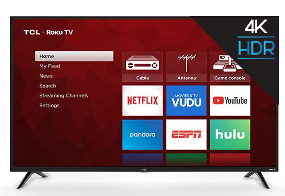 55in TCL 55S421 4K UHD HDR Roku Smart LED HDTV for $278 Shipped