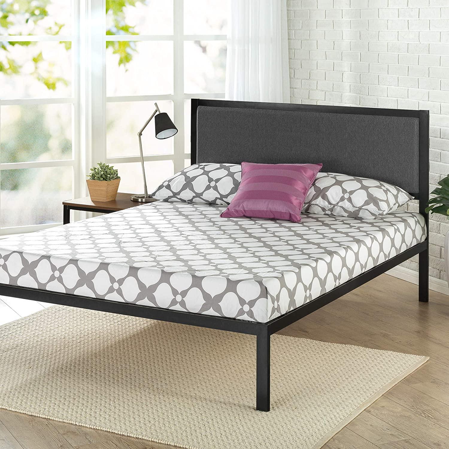 Zinus Korey 38in Metal Platform Bed with Upholstered Headboard for $141.91 Shipped