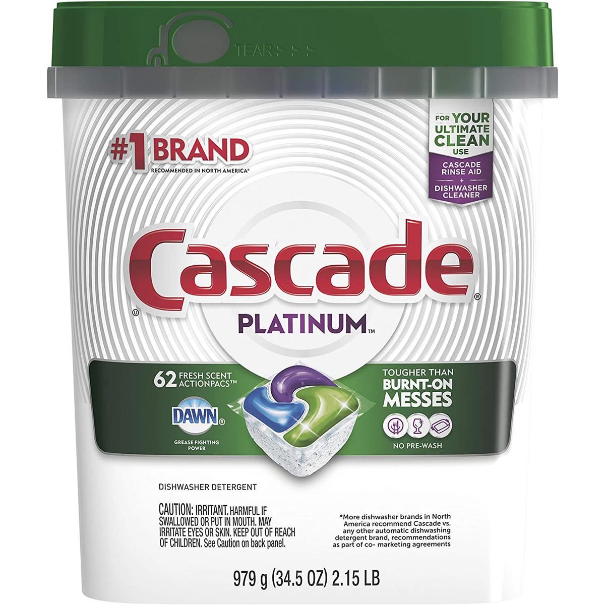 124 Cascade Platinum Dishwasher Detergent ActionPacs for $23.94 Shipped
