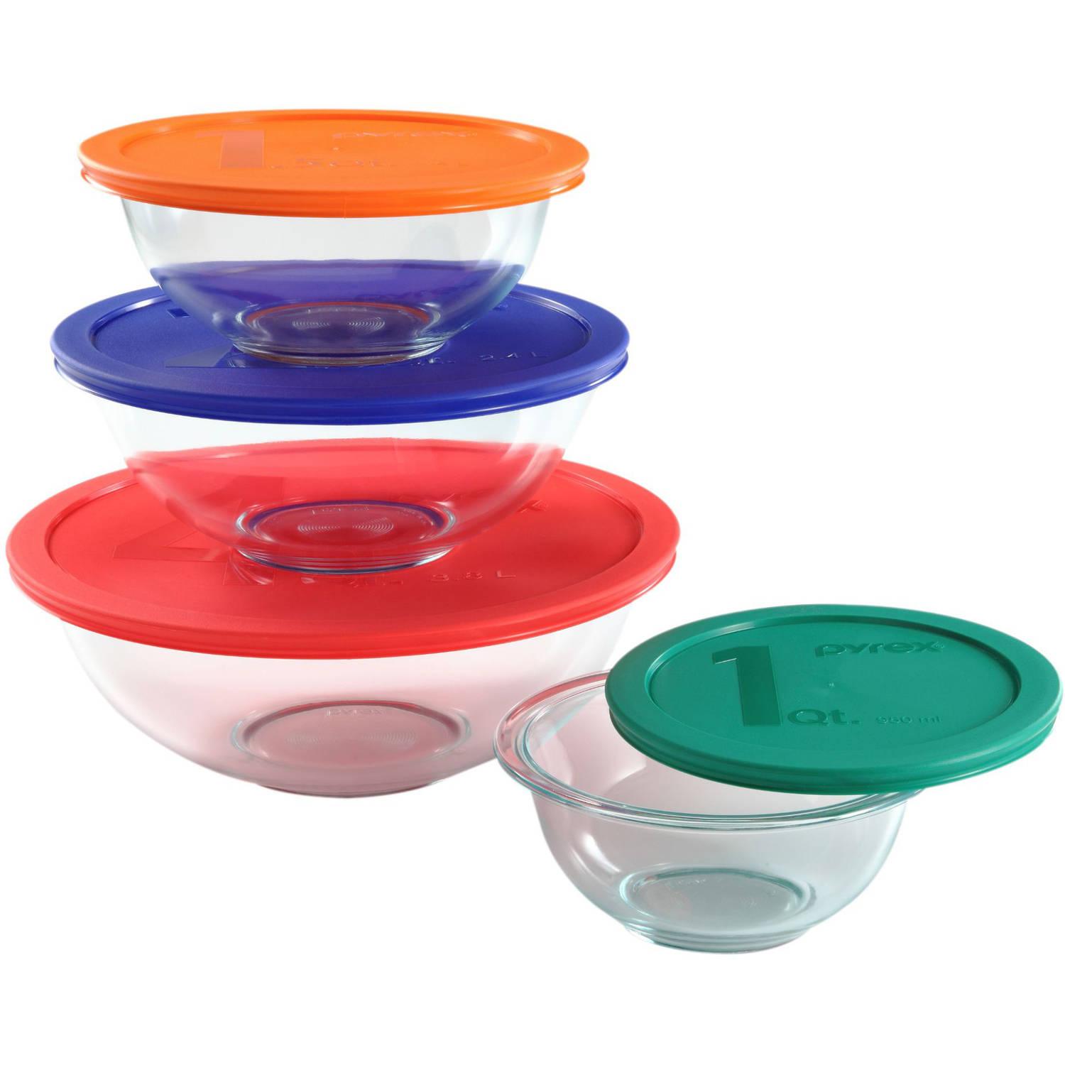 8-Piece Pyrex Glass Mixing and Storage Sets for $15.99