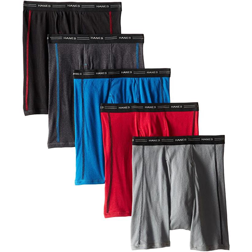 5 Mens Hanes Sports Inspired Cool Dri Boxer Brief for $11.95