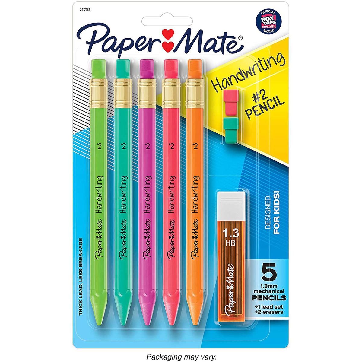 5 Paper Mate 1.3mm Handwriting Triangular Mechanical Pencil Set for $2.97