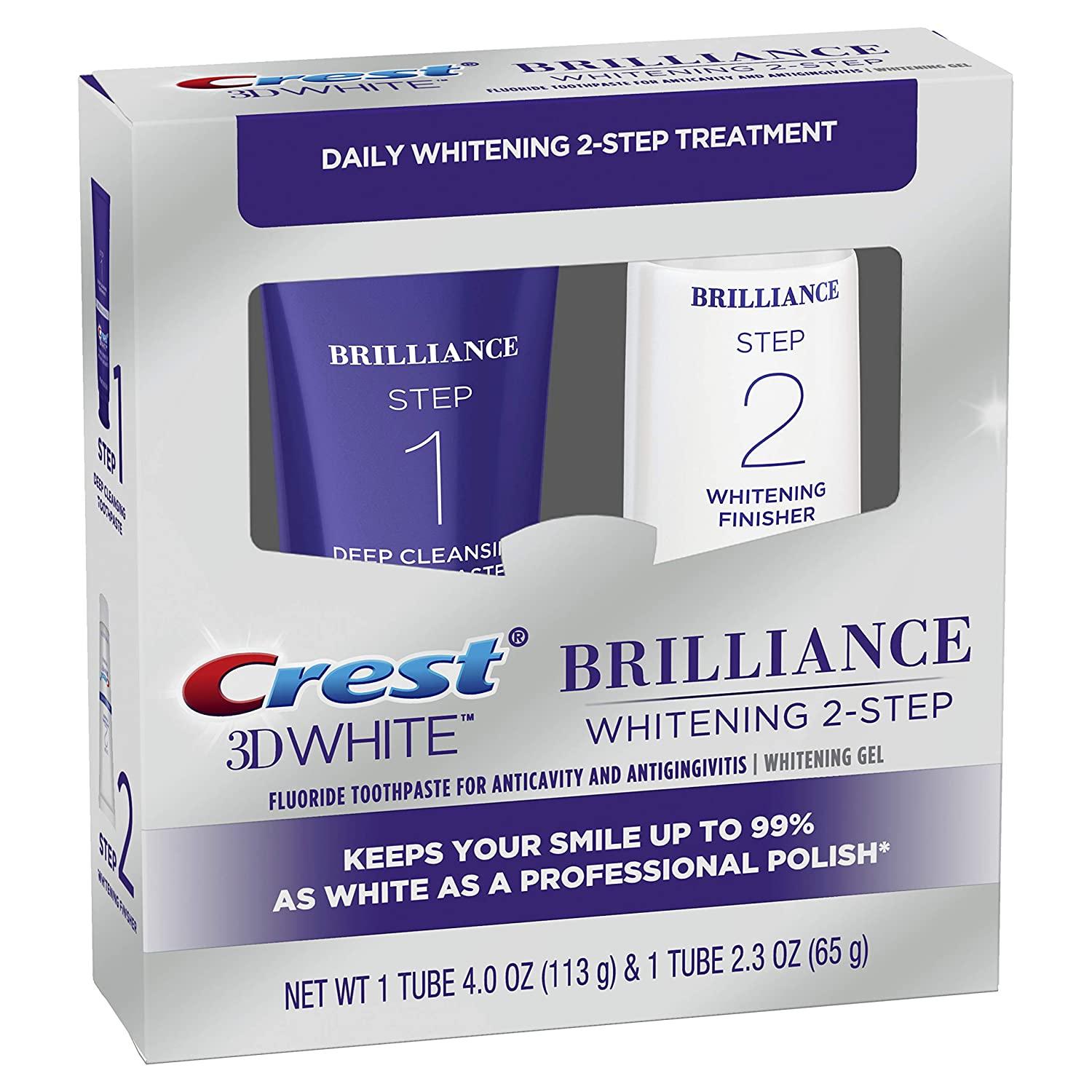 Crest 3D White Brilliance 2 Step Kit for $9.87 Shipped