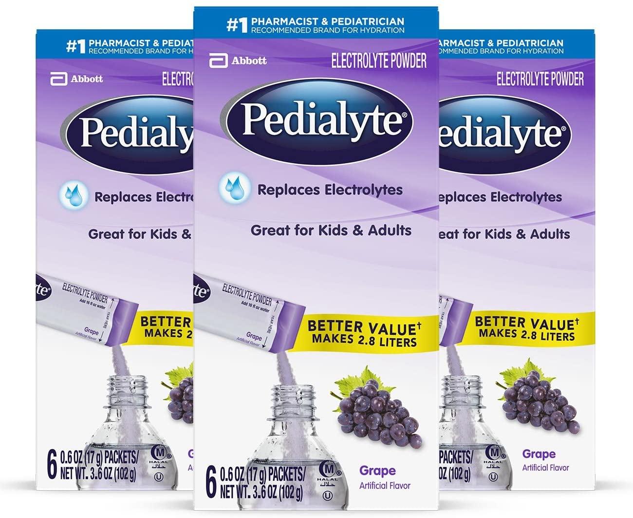3 Pedialyte Electrolyte Drink Powder for $17.60 Shipped