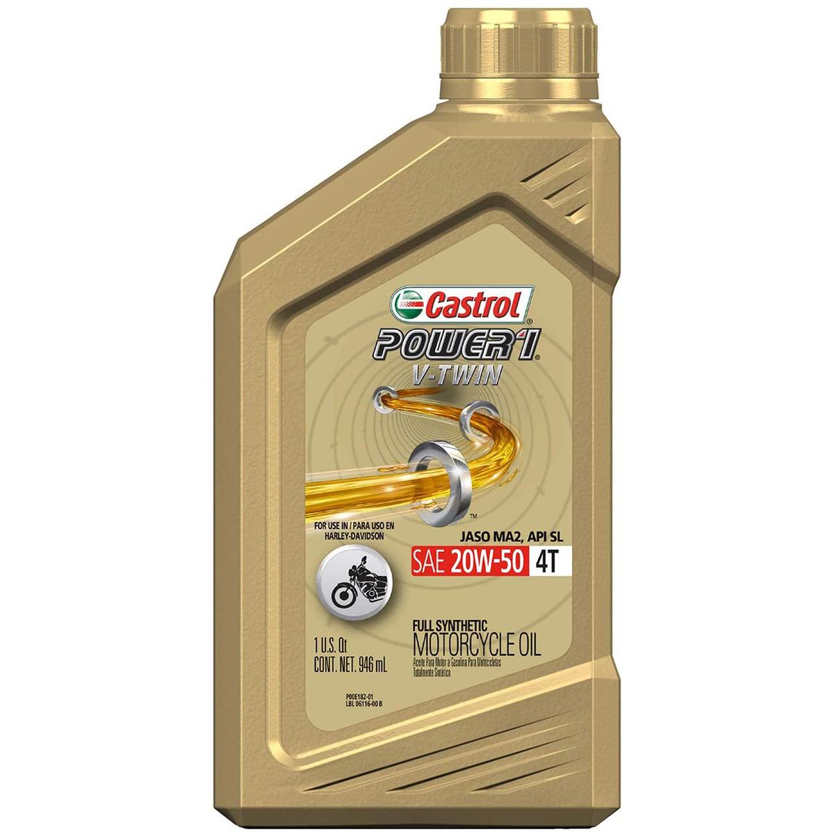 6 Castrol Power1 V-Twin 4T 20W-50 Synthetic Motorcycle Oil for $35.76 Shipped