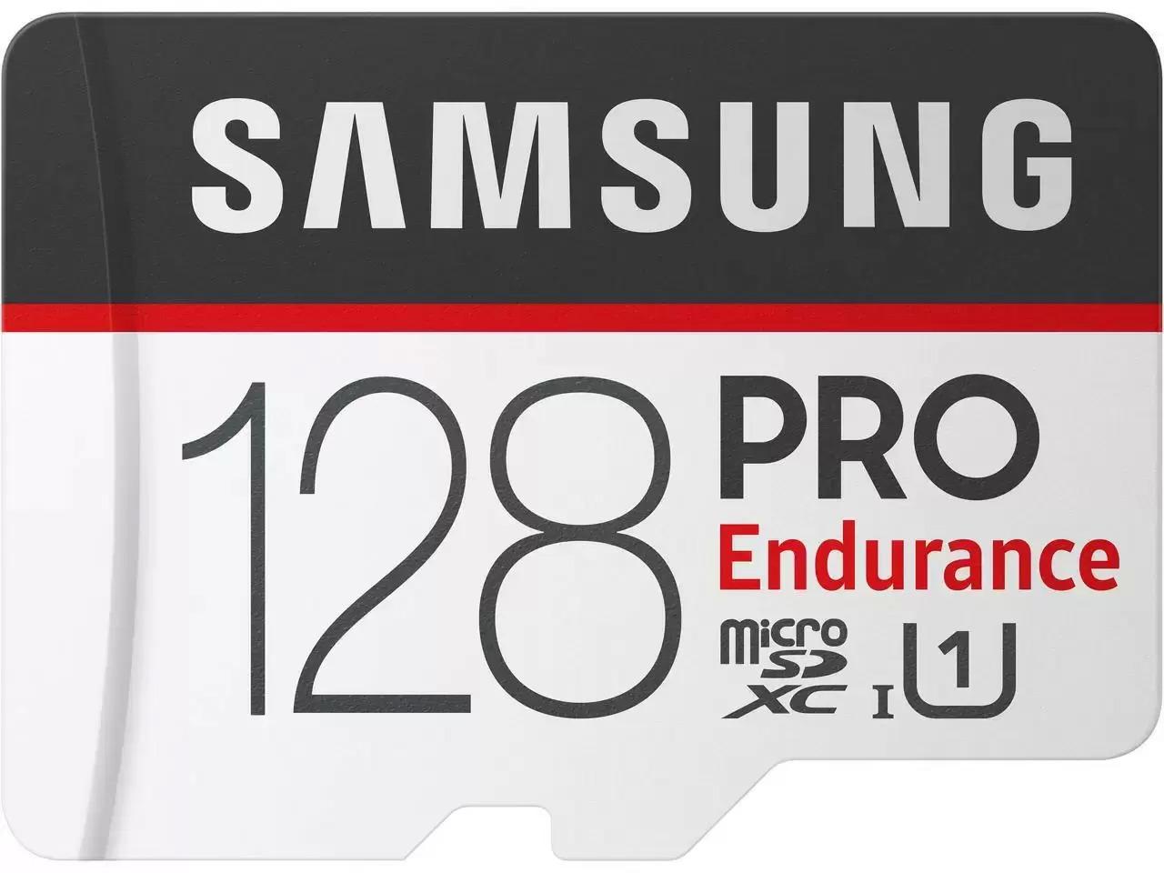 128GB Samsung Pro Endurance U1 microSDXC Memory Card for $16.99