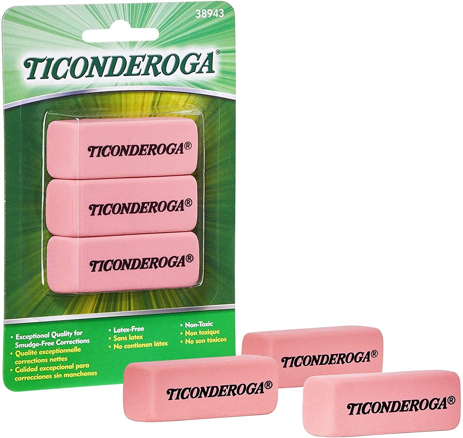 3 Ticonderoga Pink Block Erasers for $0.75 Shipped