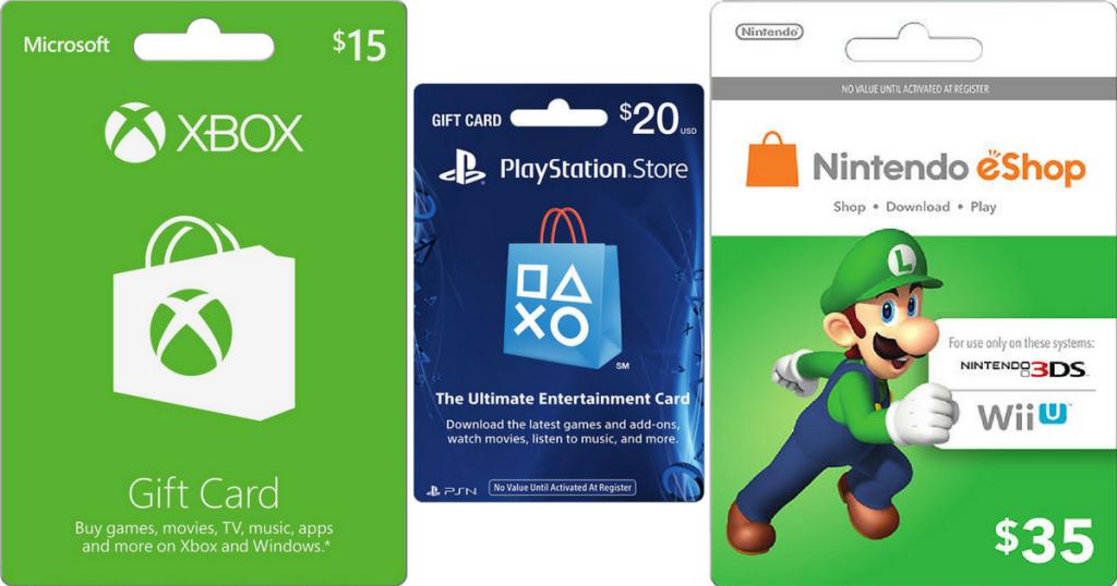 Nintendo Xbox and Playstation Gift Cards 25% Off