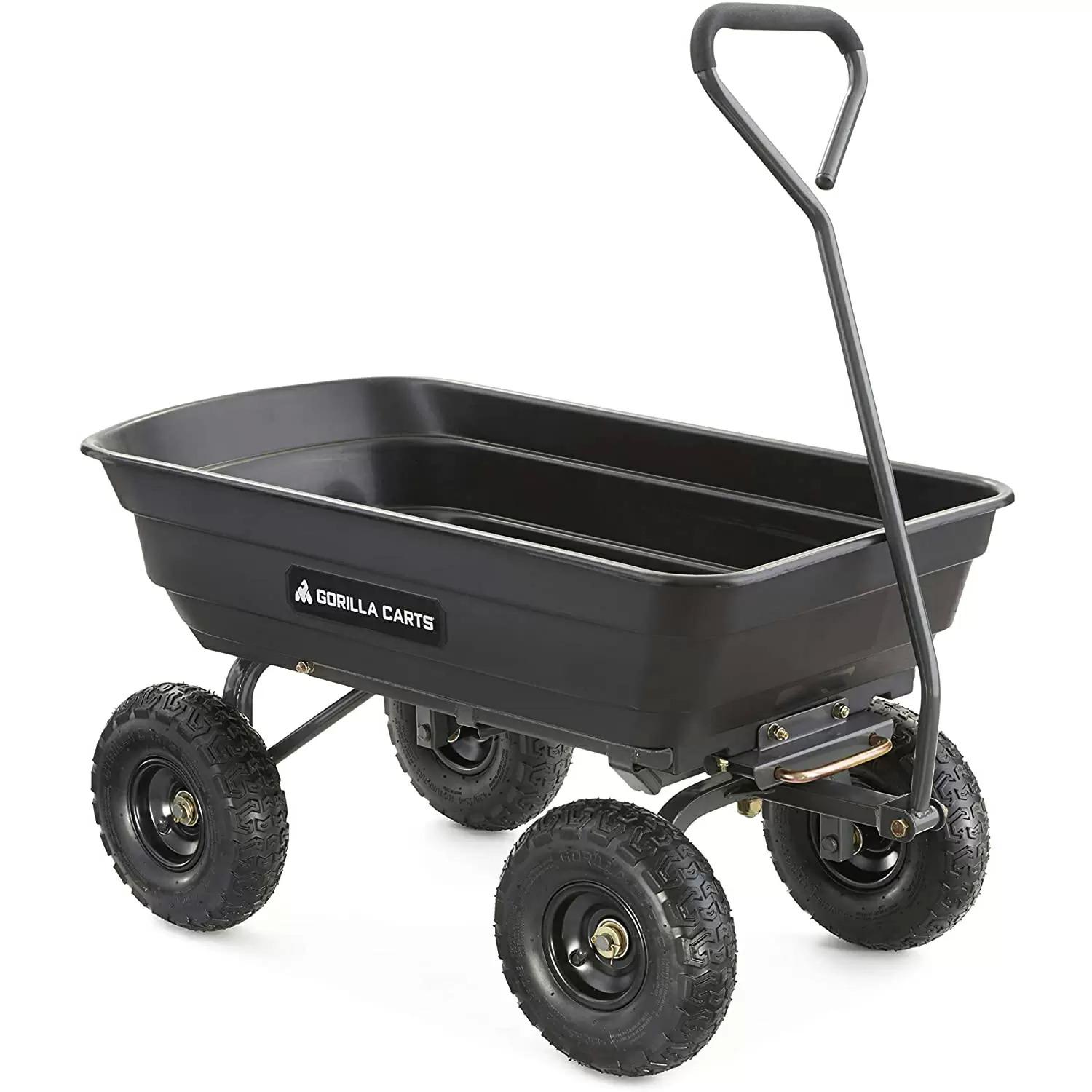 Gorilla Carts GOR4PS Poly Garden Dump Cart for $73 Shipped