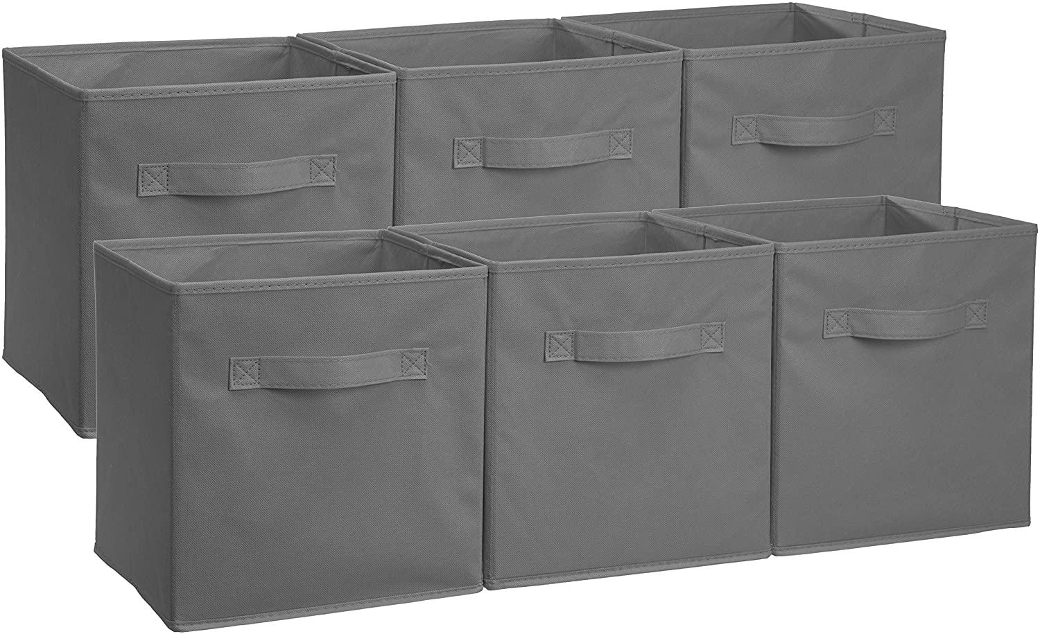 6 AmazonBasics Collapsible Fabric Storage Cubes for $11.09 Shipped