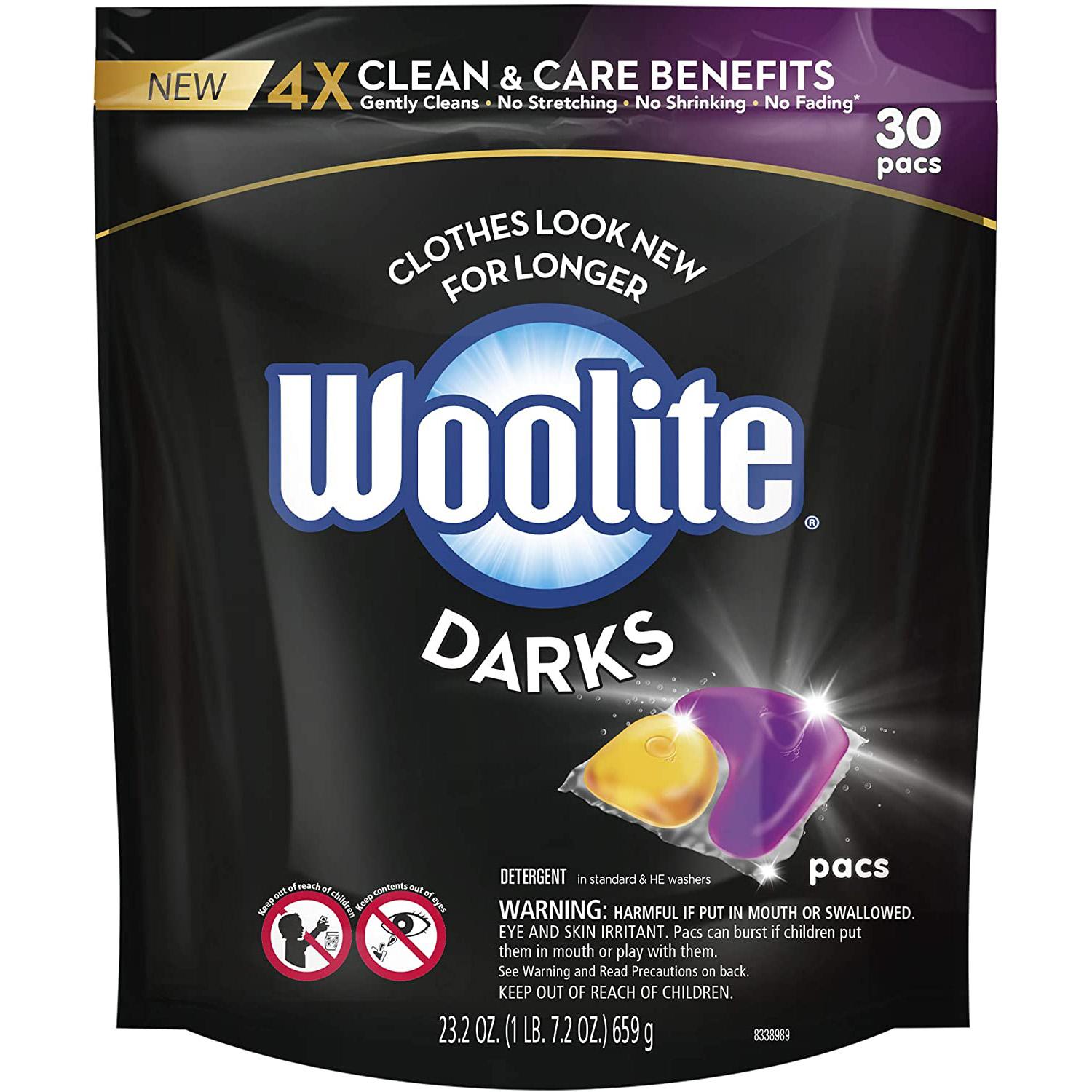 30 Woolite Darks Pacs Laundry Detergent for $8.38 Shipped