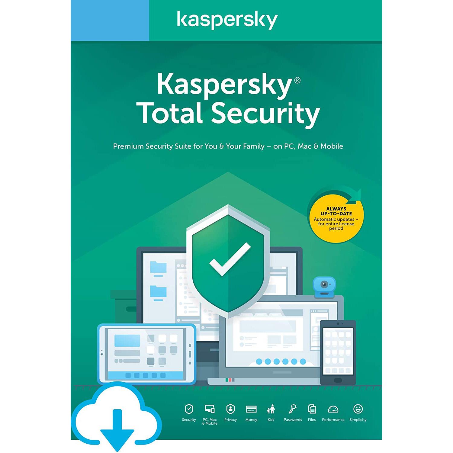 Kaspersky Total Security 5 Devices 2020 for $14.99