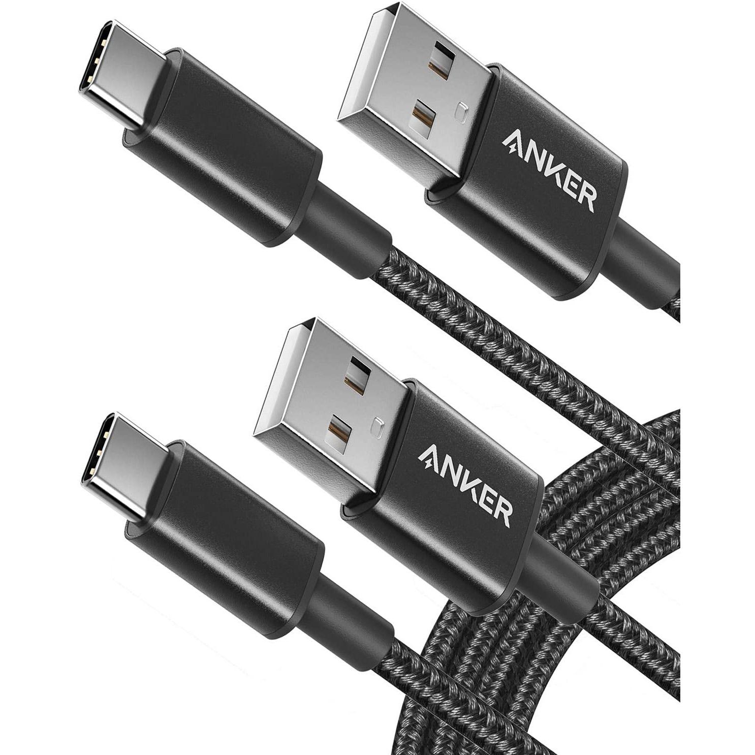 2 Anker Nylon-Braided USB-A to USB-C Cables for $6.99