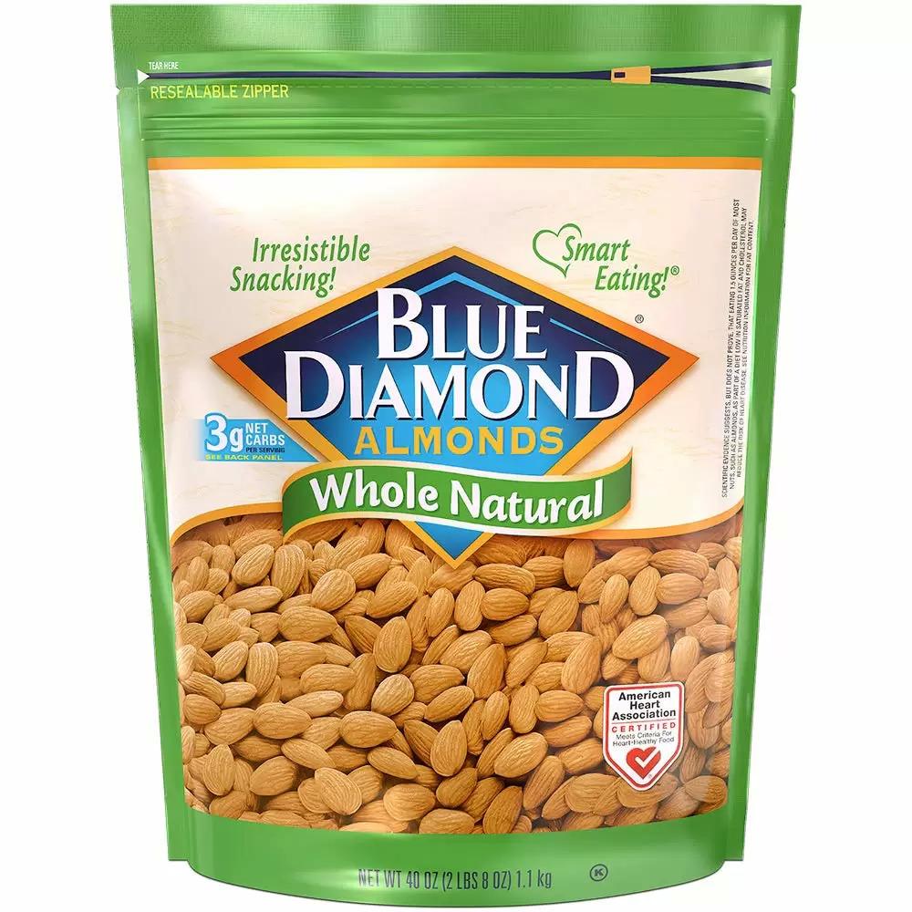 Blue Diamond 40oz Whole Natural Raw Almonds for $8.92 Shipped