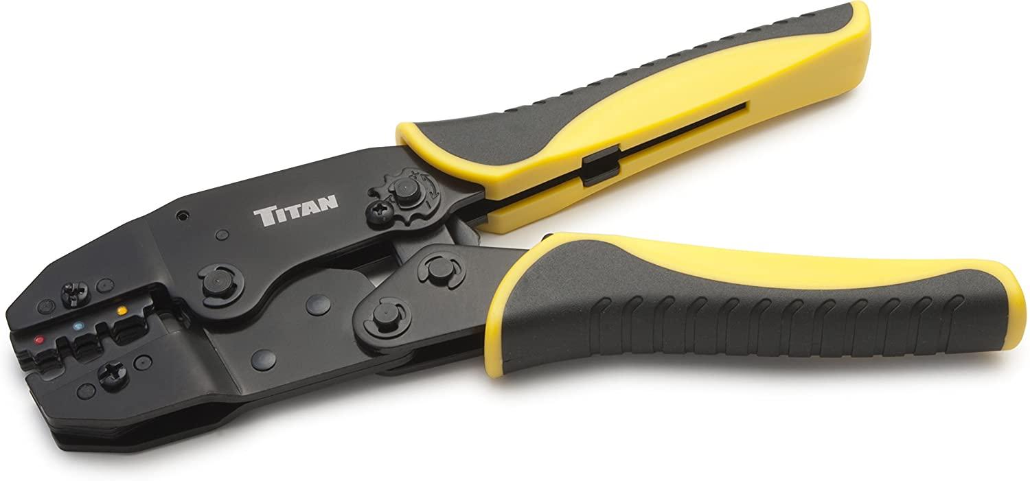 Titan Ratcheting Wire Terminal Crimper Tool for Insulated Terminals for $13.61
